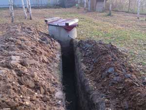 Сооружение траншеи для водопроводных сетей - водоснабжение загородного дома